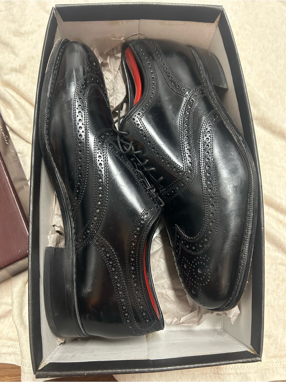 Florsheim Lexington Wingtip Oxford Shoes Size 11 In Box With Cedar Shoe Keepers
